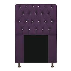 Imagem de Cabeceira Lady Estofada com Strass 90 cm para Cama Box Solteiro Suede Roxo Quarto - AM Decor