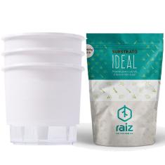 Imagem de Kit 3 Vaso Raiz N2 12x11 Autoirrigável  Substrato 500gr