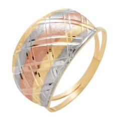 Imagem de Anel de Ouro 18k Feminino Tricolor Nobilitare - Meu Anel