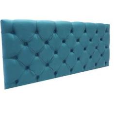 Imagem de Cabeceira Capitonê Suede Liso  Turquesa Queen 160 X 60 RBL