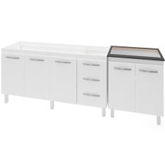 Imagem de Balcao Pia 150cm e Cooktop 4 Bocas Branco Mobbs