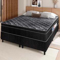 Imagem de Cama Box Queen Portobel + Colchão Queen Portobel Diplomata Orthopedic com Espuma D-45 65x158x198 cm - Preto