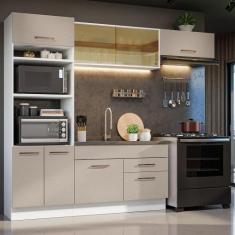 Imagem de Armário De Cozinha Completa 270cm Branco/Crema Agata Madesa 04