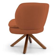 Imagem de Kit 02 Poltronas Decorativas Melissa Base Giromad Giratória B-262 Veludo Telha - Domi