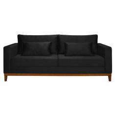 Imagem de Sofá 3 Lugares Bahamas Suede Preto 230 Cm