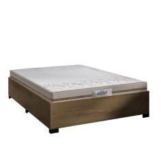 Imagem de Cama Box Casal Desmontável Com Colchão Molas Flora 138x188x51cm Bege / Cedro Gazin - Suporta até 110Kg Por Pessoa