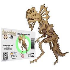 Imagem de Brinquedo Quebra Cabeça 3D Dinossauro Dilofossauro Mdf