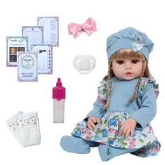 Imagem de Boneca Reborn Recém Nascida Linda Princesa Com Acessórios - Cegonha Re