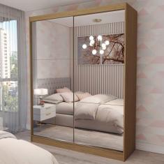 Imagem de Guarda-Roupa Solteiro Swift 2 Portas 2 Gavetas Espelhado Cinamomo - Panorama Móveis