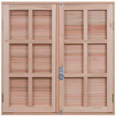 Imagem de Janela de Madeira Veneziana 100x80cm Com Caixilho 8,5cm  EWK 150 Rondosul Marroml