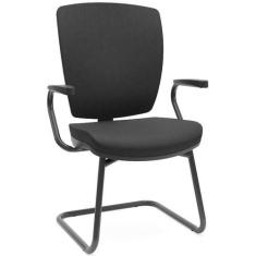 Imagem de Cadeira De Escritório Fixa Executiva Office Preto Slim Alta Flexi P03