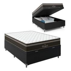 Imagem de Cama Box Baú Casal + Colchão Paris Molas Ensacadas Pocket - 66X138x188