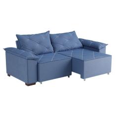 Imagem de Sofá 3 Lugares Retrátil e Reclinável Napoles Suede Azul