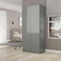 Imagem de Roupeiro para Solteiro com 2 Portas 75x175cm Cinza 6502