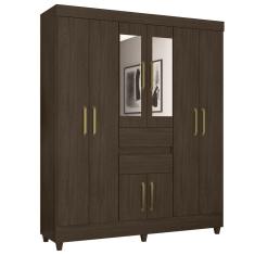Imagem de Guarda Roupa 8 Portas Com Pés E Espelho Munique ébano