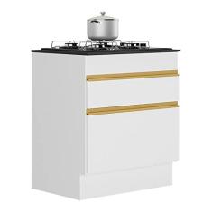 Imagem de Balcão Cozinha com Rodapé para Cooktop 70 cm 1 Porta 1 Gaveta Veneza Gw Multimóveis Mp2118 Branco