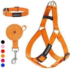 Imagem de Arnês para cães que não puxam – Arnês para cães pequenos, médios e grandes – Conjunto de coleira ajustável à prova de fuga para cães, para caminhadas, treinamentos e caminhadas ao ar livre