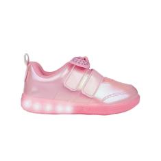 Imagem de Tênis Infantil Pampili Luz Laço e Strass Rosa Holográfico-Feminino