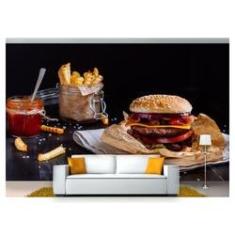 Imagem de Papel De Parede Chesseburguer Queijo Carne 3D Al163