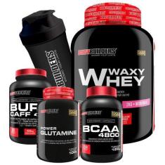 Imagem de Kit Whey Protein Waxy Whey - 2Kg Bau + Cafeína + Bcaa 250 Cáps + Gluta