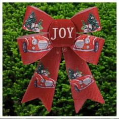 Imagem de Enfeite Árvore Natal Laço Vermelho Decorado 2 Peças 17cm