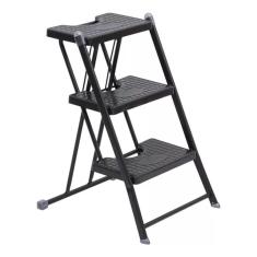 Imagem de Banqueta Escada De Aço Dobrável 3 Degraus Suporta 120 Kg