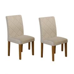 Imagem de Conjunto 2 Cadeiras Irlanda Rufato Imbuia/Veludo Creme