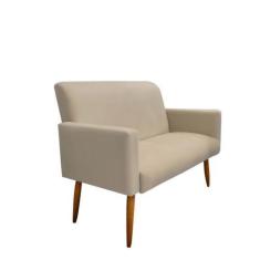 Imagem de Namoradeira Malibu Decorativa 2 Lugares Suede Bege - Maitê Moda Casa