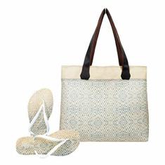Imagem de Bolsa Com Chinelo Feminino Palha Magicc Bolsa