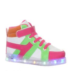 Imagem de Tenis Botinha Com Luz Led Brilhante Color que Pisca e Brilha Infantil Menina-Feminino