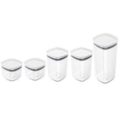Imagem de Kit Potes Herméticos 0,45L 1L e 1,5L Com Tampa Para Alimentos 