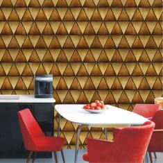 Imagem de Papel Parede Madeira Desenho Triangulo Adesivo Sala Quarto