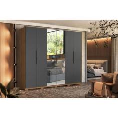 Imagem de Guarda Roupa Casal 6 Portas (2 c/ Espelho) e 6 Gavetas c/ Pés Atrice A