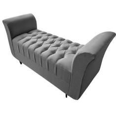 Imagem de Recamier Vintage 130 Cm Linho Cinza Casal Rbl