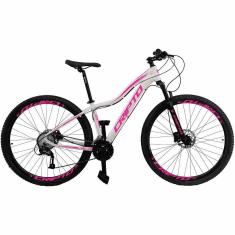 Imagem de Bicicleta Aro 29 Cripto 24 Marchas Shimano Freio Hidraulico - Branco-rosa - 17&quot; Branco-rosa