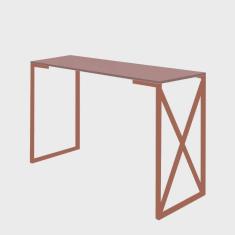 Imagem de Mesa Escrivaninha 90cm Bex Home Office Industrial Consultório Ferro Bronze mdf Rose - Ahz Móveis