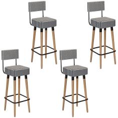 Imagem de Kit 4 Banquetas para Bancada Estofada Bariloche