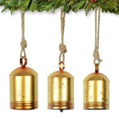 Imagem de styleonme Sinos Decorativos Styleonme, Sinos De Natal, Sinos De Bênção De Metal Para Ambientes Internos E Externos, Conjunto De 3 Peças De Sinos Harmoniosos, Sinos De Natal Da Sorte Vintage Feitos À