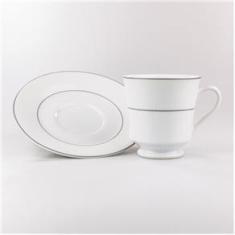 Imagem de Xícara Chá Com Pires 200 ml Porcelana Schmidt - Dec. Martha