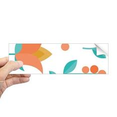 Imagem de DIYthinker Adesivo retangular para para-choque com tinta de planta verde laranja para janela