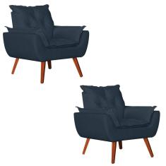 Imagem de Kit 2 Poltronas Opala Suede  Marinho