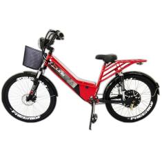 Imagem de Bicicleta Elétrica Confort FULL 800W 48V 15Ah Cor Vermelha com Cestinha