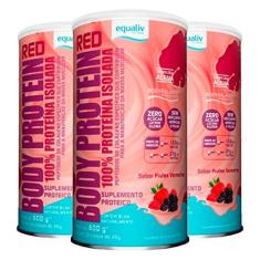 Imagem de Kit 3 Body Protein Equaliv 600g Frutas Vermelhas