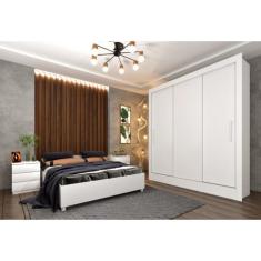 Imagem de Guarda Roupa Valência 3 Portas 4 Gavetas Tcil Móveis - Branco