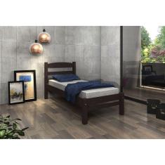 Imagem de Cama de Solteiro Madeira Maciça Cor Tabaco