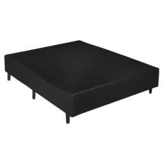 Imagem de Base Cama Box Casal Material Sintético Preto 40X138x188 - Sonho Camas