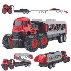 Imagem de Caminhão Cegonha Lançador Carrinhos Pista Racing Club - Zoop Toys