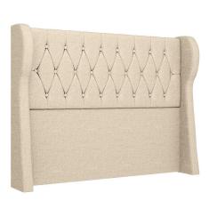 Imagem de Cabeceira Casal Queen Cama Box 160cm Malva I02 Linho Bege Mpozenato