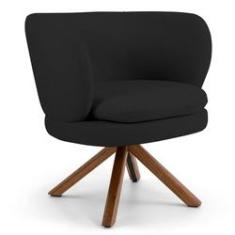 Imagem de Poltrona Decorativa Sala de Estar Melissa Base Giromad Giratória B-300 Veludo  - Domi