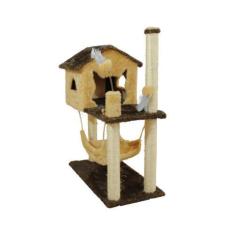 Imagem de Arranhador Sisal Gato Casinha Com Rede 2 Brinquedos Bolinhas Luxo Para